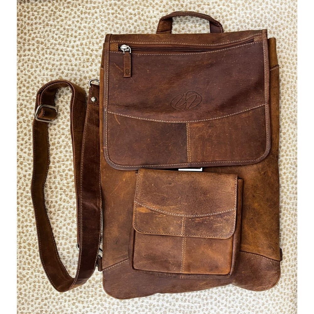 SANTORO Michael Designs The Flight Jacket iPad Mac Case Brown Leather 2 Straps